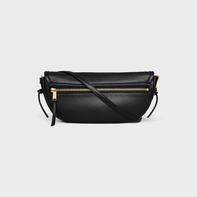 Celine Inspired Little Halfmoon Soft Triomphe in Supple Shiny Lambskin