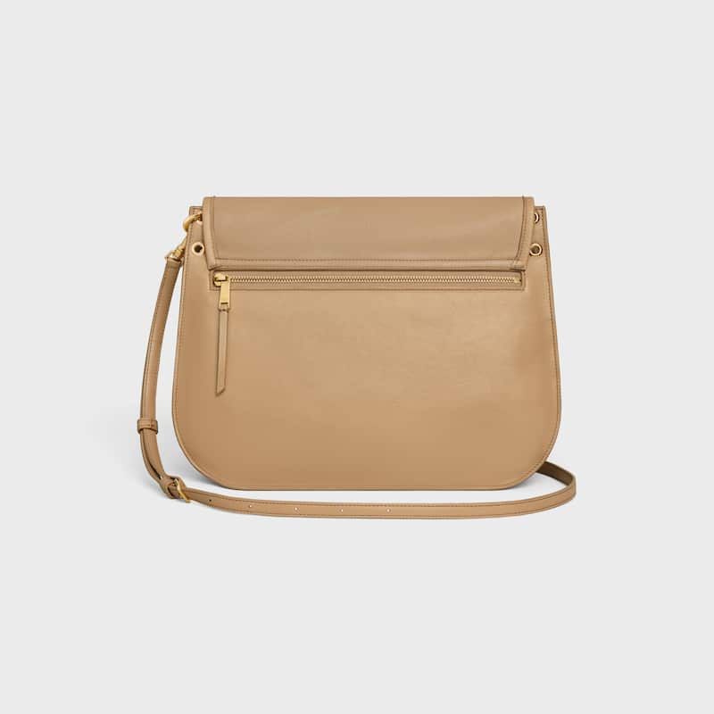 Celine Inspired Soft Triomphe Besace in Supple Shiny Lambskin