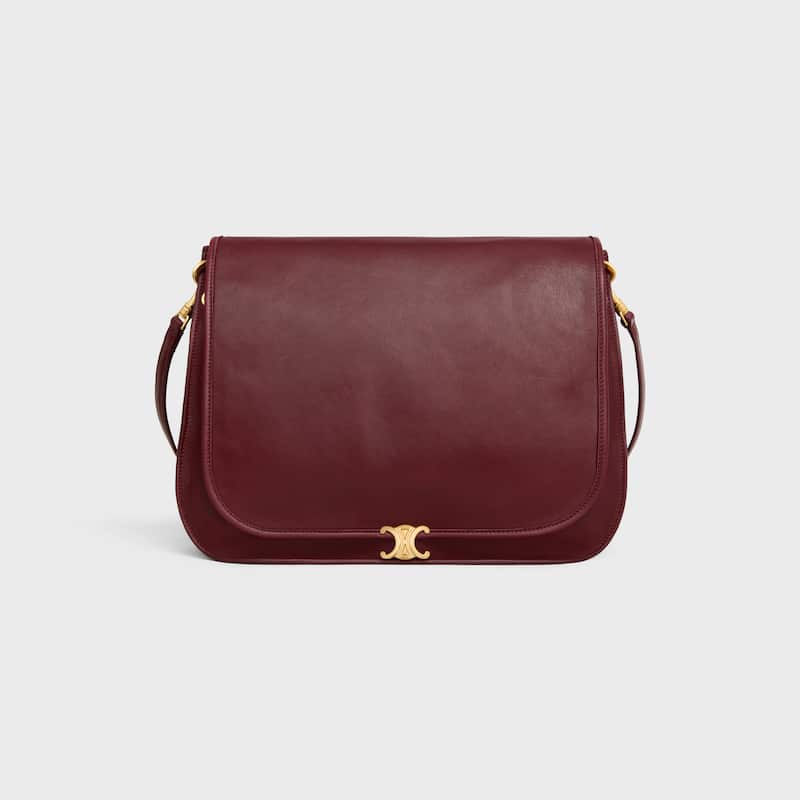 Celine Inspired Soft Triomphe Besace in Supple Shiny Lambskin
