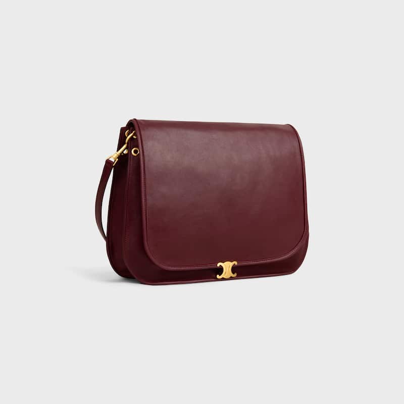 Celine Inspired Soft Triomphe Besace in Supple Shiny Lambskin