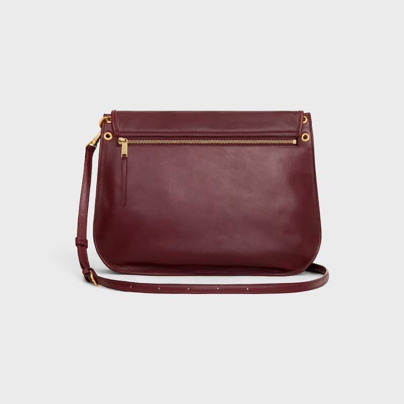 Celine Inspired Soft Triomphe Besace in Supple Shiny Lambskin