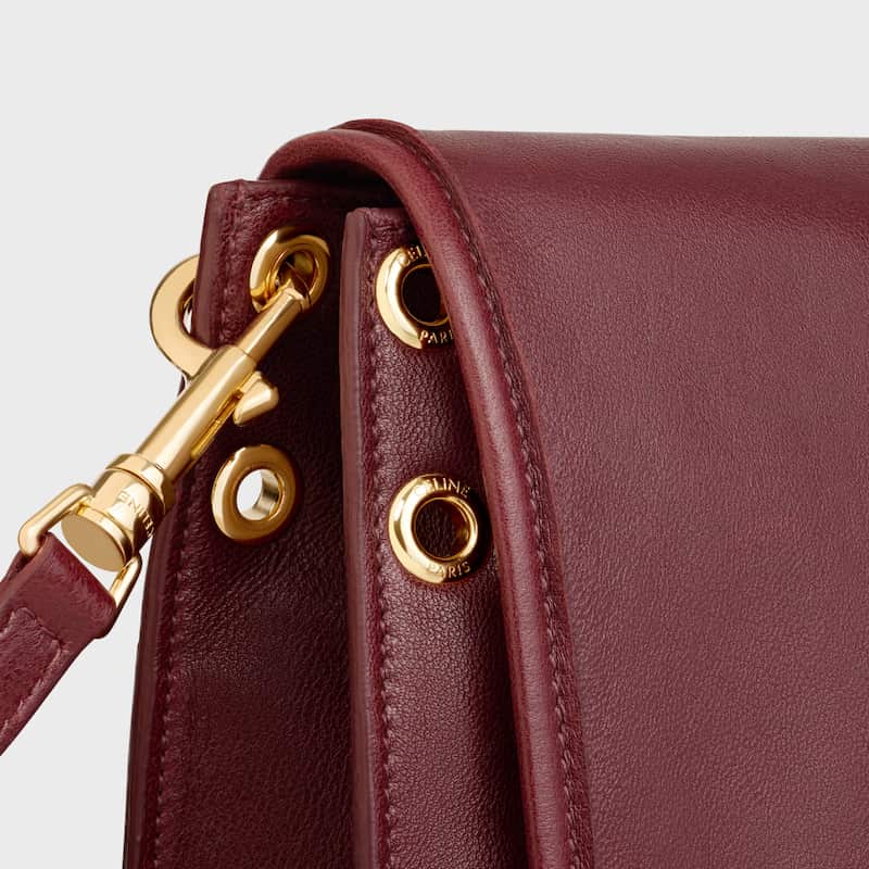 Celine Inspired Soft Triomphe Besace in Supple Shiny Lambskin