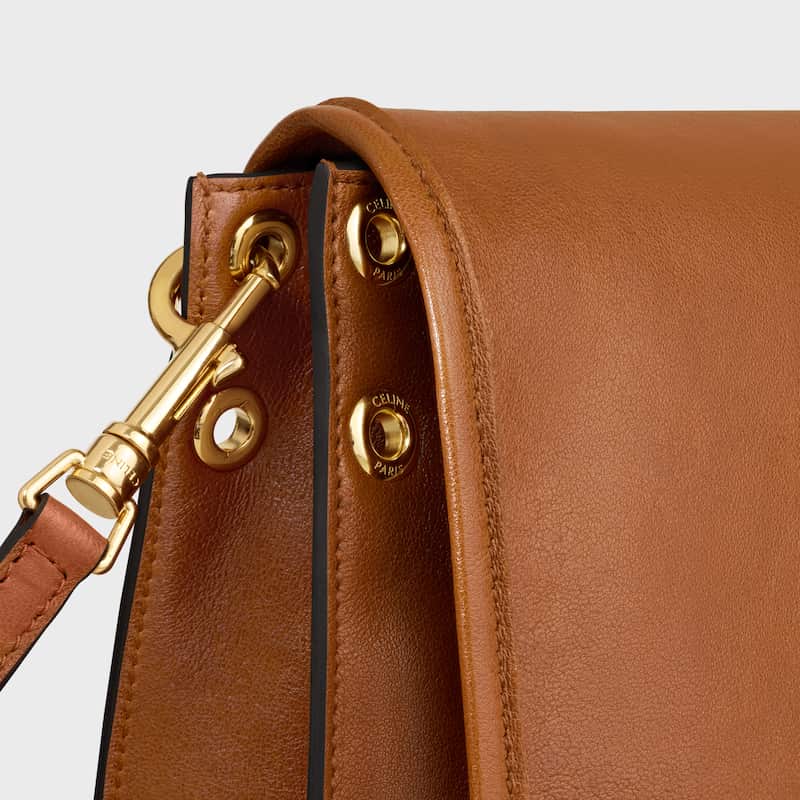 Celine Inspired Soft Triomphe Besace in Supple Shiny Lambskin