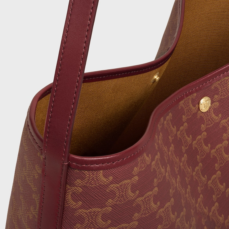 Celine Inspired Soft Shopper Bag in Triomphe Canvas and Calfskin