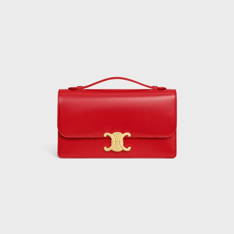 Celine Inspired Medium Triomphe Folio in Shiny Calfskin