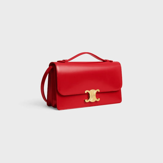 Celine Inspired Medium Triomphe Folio in Shiny Calfskin