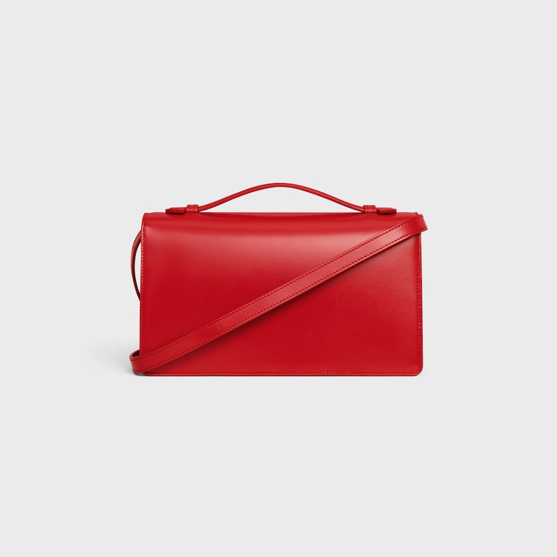 Celine Inspired Medium Triomphe Folio in Shiny Calfskin