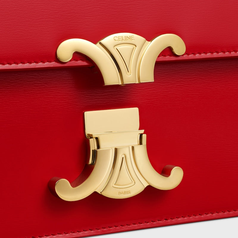 Celine Inspired Medium Triomphe Folio in Shiny Calfskin