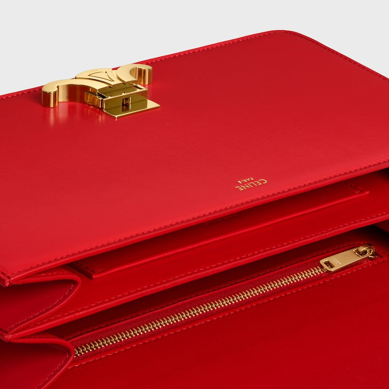 Celine Inspired Medium Triomphe Folio in Shiny Calfskin