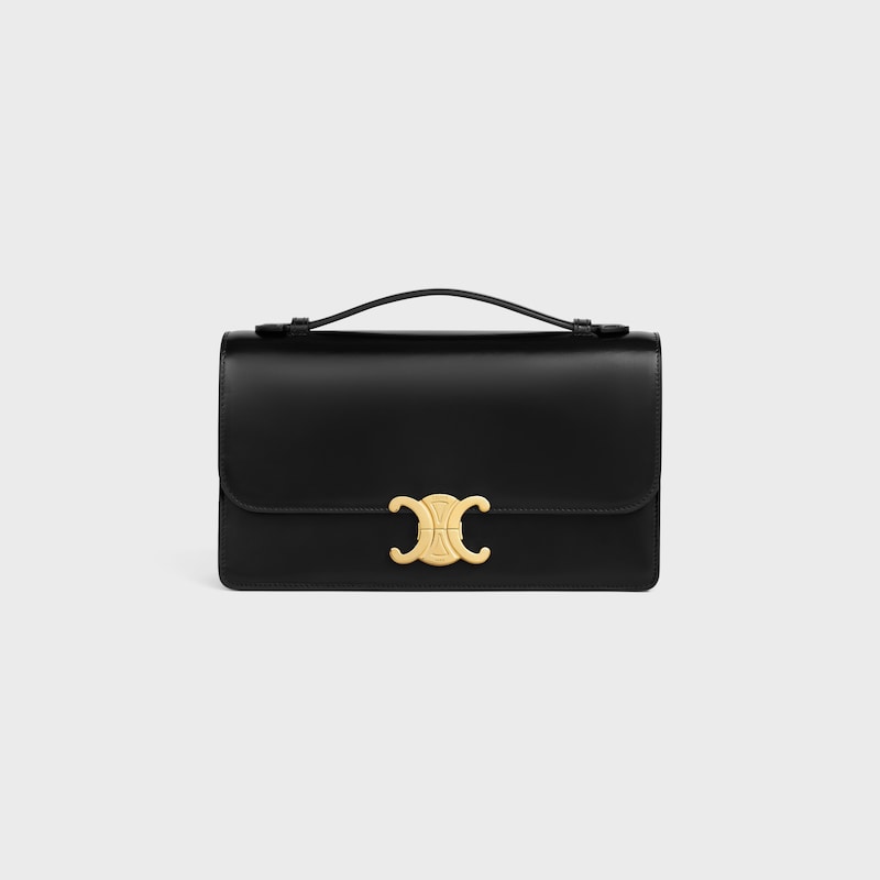 Celine Inspired Medium Triomphe Folio in Shiny Calfskin