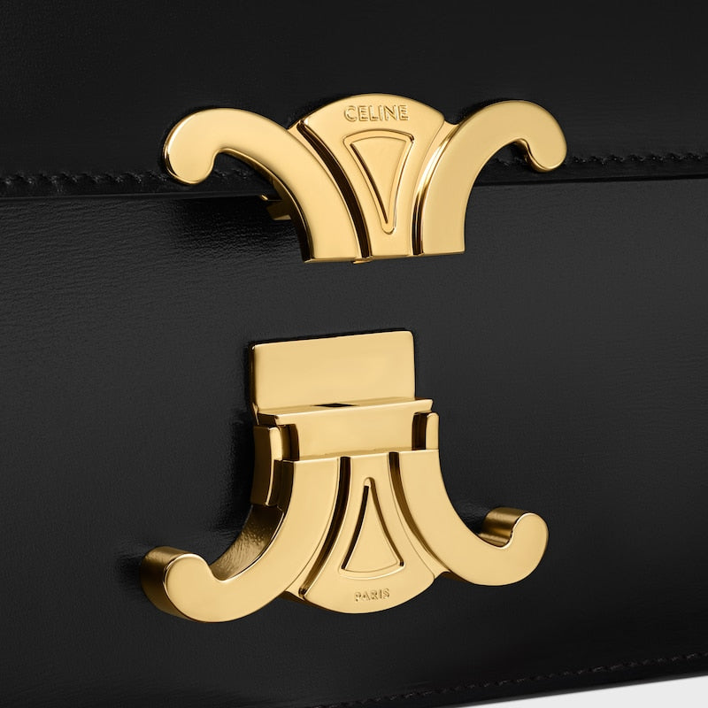 Celine Inspired Medium Triomphe Folio in Shiny Calfskin