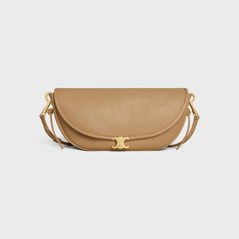 Celine Inspired Little Halfmoon Soft Triomphe in Supple Shiny Lambskin