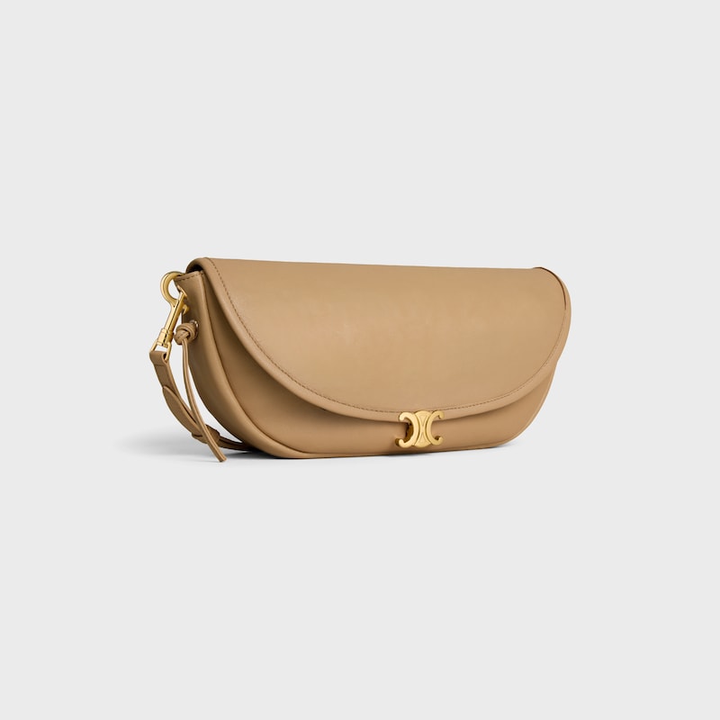Celine Inspired Little Halfmoon Soft Triomphe in Supple Shiny Lambskin