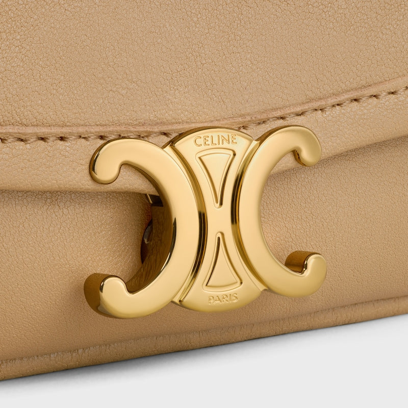 Celine Inspired Little Halfmoon Soft Triomphe in Supple Shiny Lambskin
