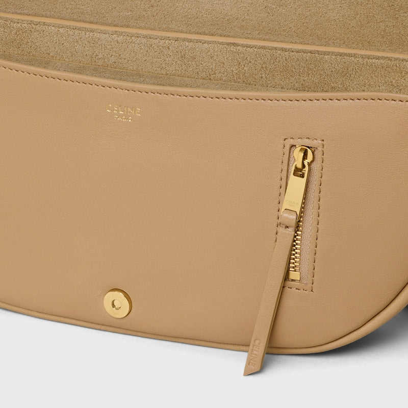 Celine Inspired Little Halfmoon Soft Triomphe in Supple Shiny Lambskin