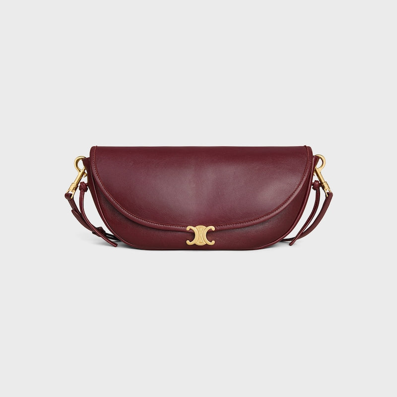 Celine Inspired Little Halfmoon Soft Triomphe in Supple Shiny Lambskin