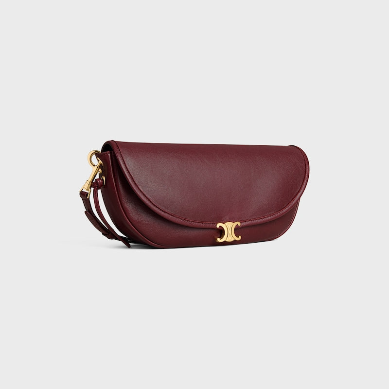 Celine Inspired Little Halfmoon Soft Triomphe in Supple Shiny Lambskin