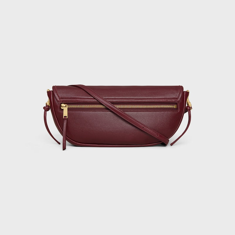 Celine Inspired Little Halfmoon Soft Triomphe in Supple Shiny Lambskin
