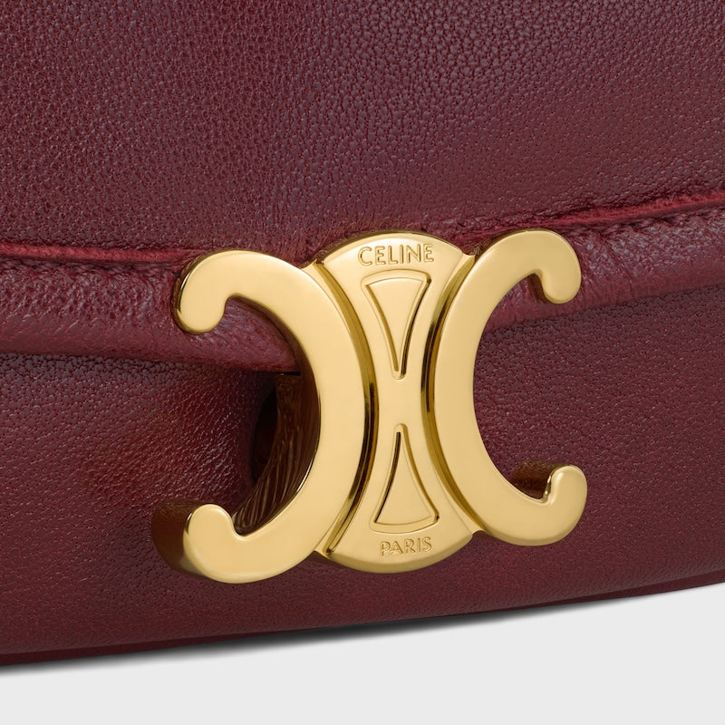 Celine Inspired Little Halfmoon Soft Triomphe in Supple Shiny Lambskin