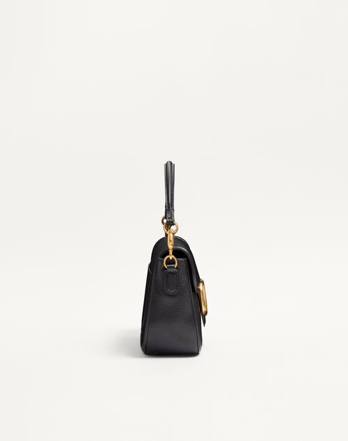 Valentino Inspired Garavani Alltime Grainy Calfskin Shoulder Bag