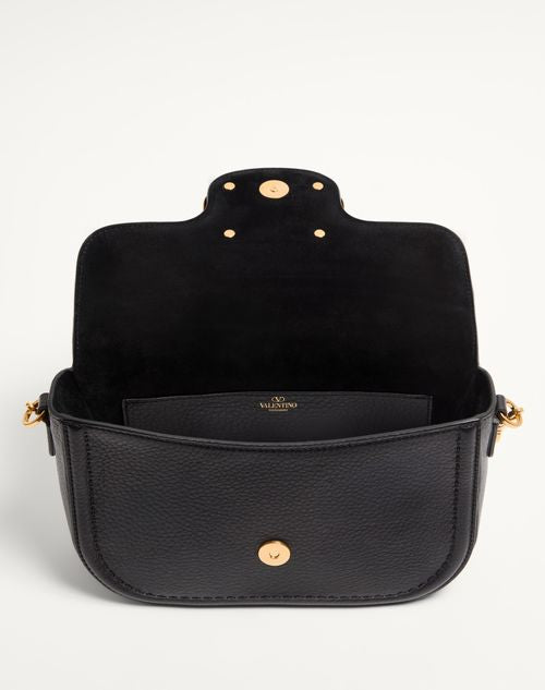Valentino Inspired Garavani Alltime Grainy Calfskin Shoulder Bag