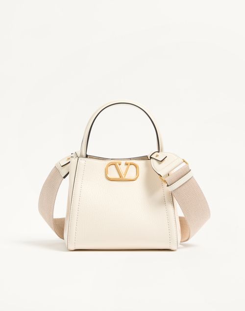 Valentino Inspired Garavani Alltime Small Handbag In Grainy Calfskin
