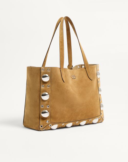 Valentino Inspired Garavani Medium Nellcôte Suede Shopping Bag