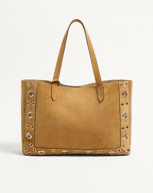 Valentino Inspired Garavani Medium Nellcôte Suede Shopping Bag