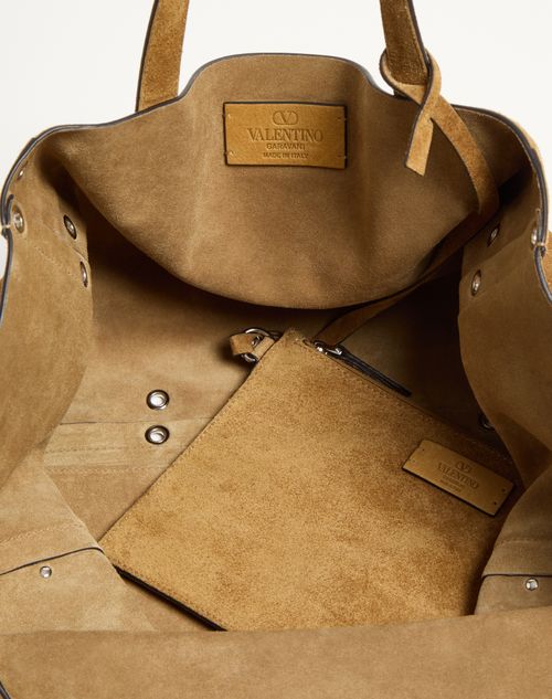 Valentino Inspired Garavani Medium Nellcôte Suede Shopping Bag