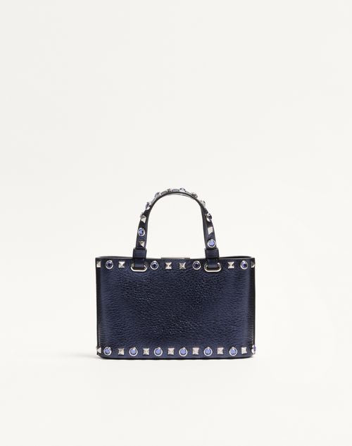 Valentino Inspired Garavani Rockstud Mini Shopping Bag In Laminated Calfskin