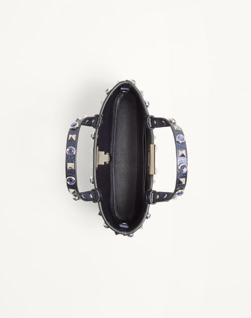 Valentino Inspired Garavani Rockstud Mini Shopping Bag In Laminated Calfskin