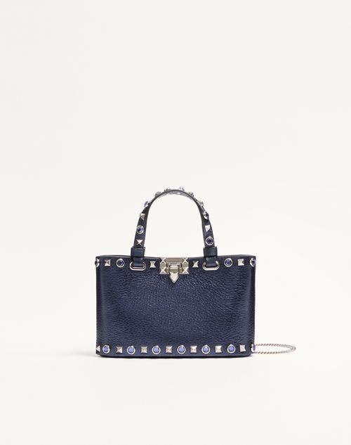 Valentino Inspired Garavani Rockstud Mini Shopping Bag In Laminated Calfskin